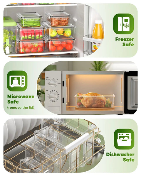 60 Piece Leak Proof Food Storage Set With Lids BPA Free Plastic Containers for Kitchen Organization in fridge, microwave, dishwasher.