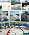 Wide application of Tough As Nails Concrete Crack Filler And Asphalt Driveway Sealer Six Pack in patio, driveway, and parking lot.
