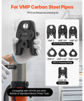 VEVOR 7 Piece VMP Pressing Kit With 3540 Actuator And Jaws For 1/2 To 2 Inch Carbon Steel Piping showing jaws and actuator.