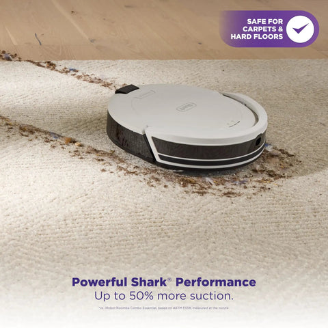 Robot Vacuum Cleaner With Beastly Suction For Pet Hair On Rugs And Hard Floors cleaning a carpet with dirt visible