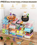 Real Talk No Fuss Clutter Crusher Game Changer Vanity Setup Easy Glide Bins Crisp Acrylic Cosmetic Holders with 19 drawers
