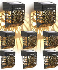 Eight Pack Solar Fence Lights for Outdoor Deck and Patio Vibe Dusk to Dawn Waterproof Post Lights Warm White Glow design