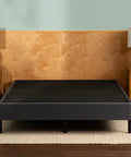 Queen Mattress Foundation Box Spring Alternative With No Sweat Assembly And 7 Inch Height Provides Rock Solid Bed Support For Hybrid Or Memory Foam Bed Frames Built Tough For Comfort And Style in stone grey fabric, minimalist design.
