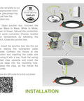 Slim 3 Inch LED Recessed Light Kit With Easy Install And 5 Color Temperatures 2700K 3000K 3500K 4000K 5000K Dimmable Canless Wafer Downlight installation guide image