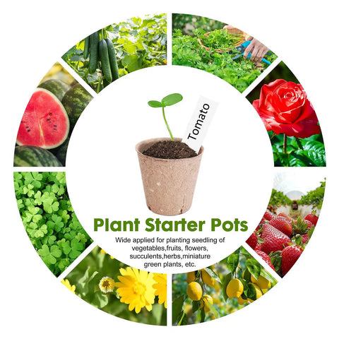 Eco Friendly Peat Pots For Seedlings 3.15 Inch Biodegradable Seed Starter Pots With Ten Plant Labels And Drainage Holes