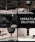 55 Piece Magnetic Impact Nut Driver Kit With Deep And Shallow Sockets in use on various fasteners and impact drills