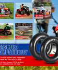 Beefy 2 Pack 13x5.00-6 Inner Tubes With TR-13 Straight Valve Stem displayed with images of lawn mowers, ATVs, go-karts.