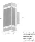 Diagram of 4 Pack LED Square Up And Down Outdoor Wall Lights Aluminum Waterproof Exterior Lamps 3000K 5W ETL Listed
