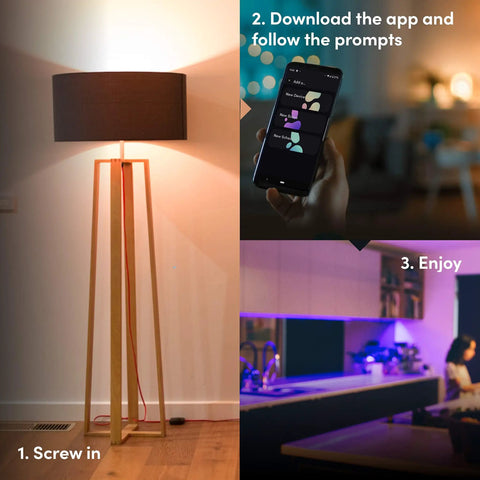 A19 Smart LED Light Bulb With 1100 Lumens, Billions Of Colors And Tunable White From 1500K To 9000K, No Hub Needed, Dimmable