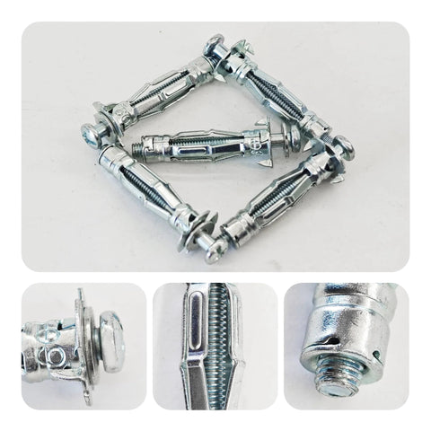 15 Pcs M4x32mm Heavy Duty Zinc Plated Steel Molly Bolt Hollow Drive Wall Anchors Screws For Drywall Plaster And Tile