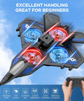 Epic 2.4GHz RC Plane With LED Night Lights 360 Degree Flips featuring remote control, flashing LEDs, and beginner-friendly design.