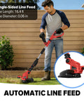 Man using Weed Wacker And Leaf Blower Combo No Battery Included Compatible With 18V Battery Systems Auto Feed String Trimmer