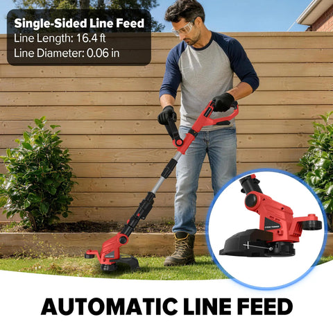 Man using Weed Wacker And Leaf Blower Combo No Battery Included Compatible With 18V Battery Systems Auto Feed String Trimmer