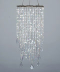 Two Tier Sparkling Iridescent Acrylic Beaded Hanging Chandelier Light Fixture For Weddings Prom Dance Floor Ready Decor Centerpieces And Party Decor W8.5 X H20 For Any Event And More