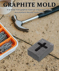 Graphite Cross Shaped Casting Mold for Melting Trusted by Jewelers High Precision Graphite Tool beside nails and hammer