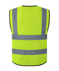 Back view of Your Go To Hi Vis Reflective Safety Vest For Men And Women Plus Super Breathable Mesh Work Gear And Bright Yellow High Visibility Jacket.