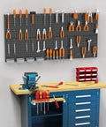 Metal Pegboard Kit For Wall And Garage Storage With Accessories And Hooks Modular Tool Organizer Board For Workbench Durable Steel Black Includes Heavy Duty Hooks And Bins