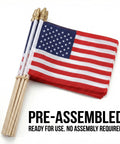 Bulk 100 Pack Handheld American Flags On Sticks 4x6 Inches preassembled on wooden sticks