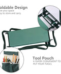 Garden Kneeler And Seat Foldable Stool With Thick EVA Pad And Dual Tool Pouches Converts To A Comfortable Garden Bench Portable