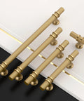 Champagne Bronze Cabinet Knobs 2 Inch T Bar Knurled Pulls 10 Pack Single Hole Drawer Cupboard Kitchen Cabinet Hardware shown.