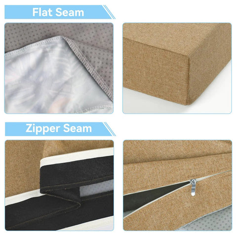Custom Bench Cushion For Indoor And Outdoor Furniture, Built To Fit Any Shape Or Size, High Density Foam With Piping And Non Slip Bottom detail