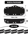 Image of 10 Pack Cotton Hard Hat Sweatbands 10 Inch By 5.5 Inch Liner Washable Reusable Inner Bands With 8 Snap Fasteners Black, size display