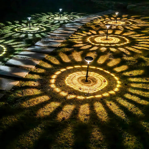 8 Pack Solar Pathway Lights Outdoor Color Changing And Warm White IP67 Waterproof Garden Walkway Lawn Lights illuminating path