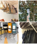 7 Pack S Hooks With Safety Buckle For Heavy Duty Hanging On Small Diameter Rods used in closets and garden setup.