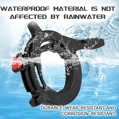 Universal Dope Motorcycle Cruise Control Throttle Lock Clamp in water showing durable ABS build and splash resistance.