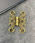 Superb Top Tier Vintage Seahorse Hinges Solid Zinc Alloy Furniture Hardware For Dollhouses And Cigar Boxes on gray background