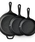 Cast Iron Skillet Set 6 Inch 8 Inch 10 Inch Pre Seasoned Ready To Use Nonstick Naturally Oil Coated Heavy Duty Pro Restaurant Quality