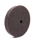 Knockout 6 Inch Fiber Buffing Wheel With 180 Grit Heavy Duty Nylon Quick Change Polishing Pad for bench grinder shown side view.