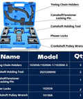 Pro Grade Camshaft Phaser Timing Chain Tool Kit For 3.6L Pentastar V6 Engines 2011 To 2019 Chrysler Dodge Jeep 9 Piece Set open case
