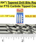 Eleven Sixty Fourth Inch Tungsten Carbide Tipped Countersink Drill Bit For Wood With Wide Flute shown with measurement scale