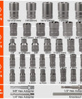 38 Piece Bolt Extractor Kit For Damaged Nuts And Bolts, Nut Extractor Socket Set With 1/4, 3/8, 1/2 Inch Drive, Chrome Moly Steel