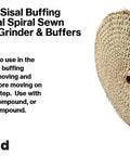 Heavy Duty 8 Inch Sisal Buffing Wheels 2 Pack Medium Cut Spiral Sewn Coarse Grinding Discs For Metal Polishing And Scratch Removal, sisal buffing wheel for bench grinders.