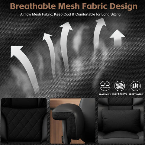 Breathable mesh design of Big And Tall Office Chair For Desk Use With Soft Adjustable Armrests And Comfy Ergonomic High Back