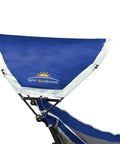 Pod Rocker Outdoor Rocking Chair With SunShade Canopy showing UPF 50 sun shade detail.