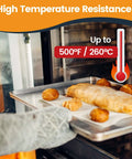 Six Pack Full Size Aluminum Baking Sheets Set, NSF Certified, nonstick, oven safe up to 500 degrees in use for baking bread