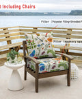 Outdoor Chair Cushions For Patio Furniture 24X24 Deep Seat Set With Removable Covers UV Resistant Waterproof Cushions