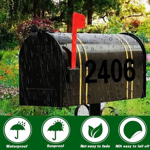 Reflective Mailbox Numbers Set Digits 0 Through 9 With Transfer Tape Self Adhesive Waterproof Digit Stickers for Houses
