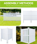 Assembly methods for Outdoor Privacy Fence Panels Kit 48x48 Inch White Vinyl Slat Fence For AC Unit And Trash Can Enclosure