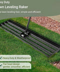 Lawn Leveling Rake With 72 Inch Non Slip Handle, 42 By 10 Inch Leveling Tool for grass with 160 degree rotating head on turf