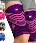 1 Pair Hamstring And Quad Compression Sleeves For Men And Women Upper Leg Thigh Support Anti Slip Running And Workouts Groin And Muscle Recovery Purple XL
