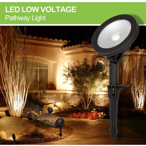 Low Voltage LED Landscape Wall Wash Light 7.4W 430LM 12V To 15V Outdoor Spotlight Kit 50W Equivalent Die Cast Aluminum Built To Last With Adjustable Knuckle Mount 105.9 Degree Flood For Walls Trees And Buildings 4 Pack