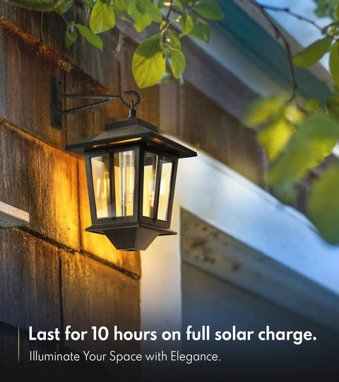 2 Pack Solar Wall Lanterns Outdoor LED Sconce With Four Solar Panels Dusk To Dawn Anti Rust Waterproof Aluminum Lanterns