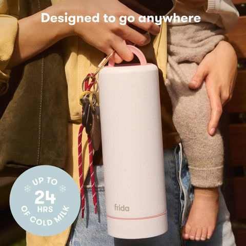 Definitely A Game Changer For Pumping Moms Reusable Breast Milk Cooler Ice Packs in hand, designed for travel, holds cold milk up to 24 hours.
