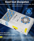 Universal 24V 25A 600W DC Switching Power Supply For 3D Printers, CCTV Security And Projects with cooling fan shown