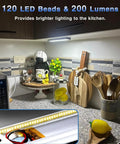 Under Cabinet Lighting With Motion Sensor And Hand Wave Activation, 120 LED Three Color Temperature Night Light in kitchen