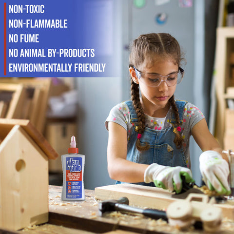 Girl using Multi Surface Strong Glue That Dries Fast For Wood Tile Ceramic Glass Pottery And Crafts Heavy Duty Adhesive for woodworking projects.